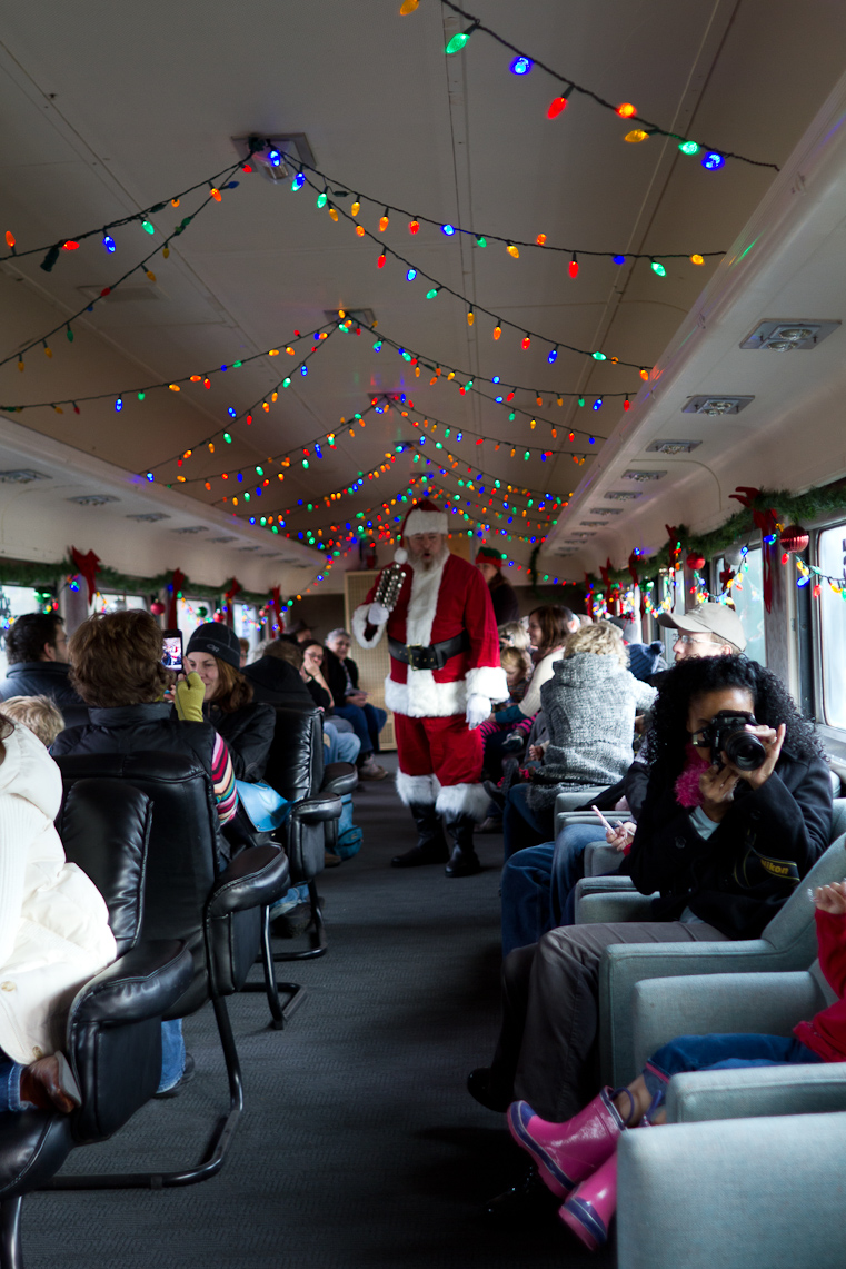 December 04, 2010 - The Holiday Express train ride in Portland - real steam-engine (oil-fired)