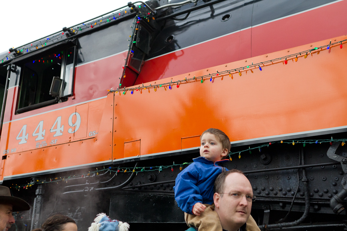 December 04, 2010 - The Holiday Express train ride in Portland - real steam-engine (oil-fired)