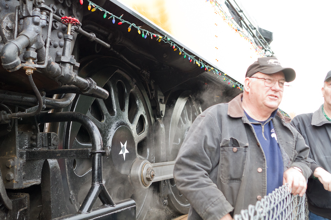 December 04, 2010 - The Holiday Express train ride in Portland - real steam-engine (oil-fired)