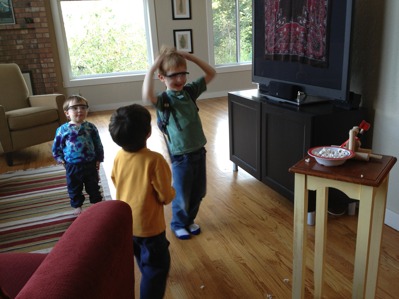  October 25, 2012 - Experimental fun with popcorn in the catapult.