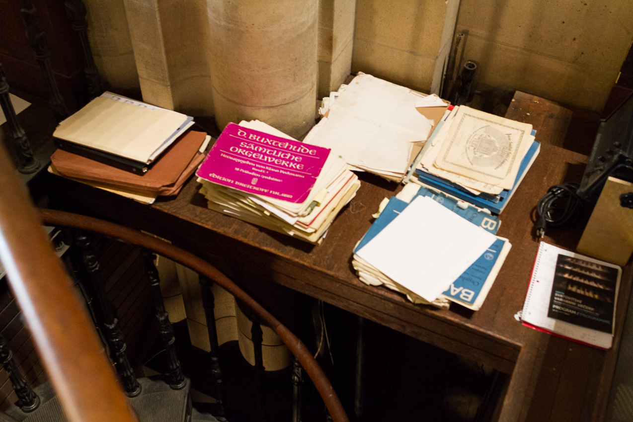  October 13, 2014 - Back in the Cathedral of St. John the Divine, for an organ demo and a chance for Peter to play too. The Great Organ was built by the Ernest M. Skinner Company in 1910 as Op. 150, and rebuilt and enlarged by G. Donald Harrison of Aeolian-Skinner in 1954 as Op. 150-A. After a devastating fire in 2001, the Great Organ was painstakingly restored by Quimby Pipe Organs of Warrensburgh, Missouri under the supervision of Douglass Hunt, Organ Curator of the Cathedral.