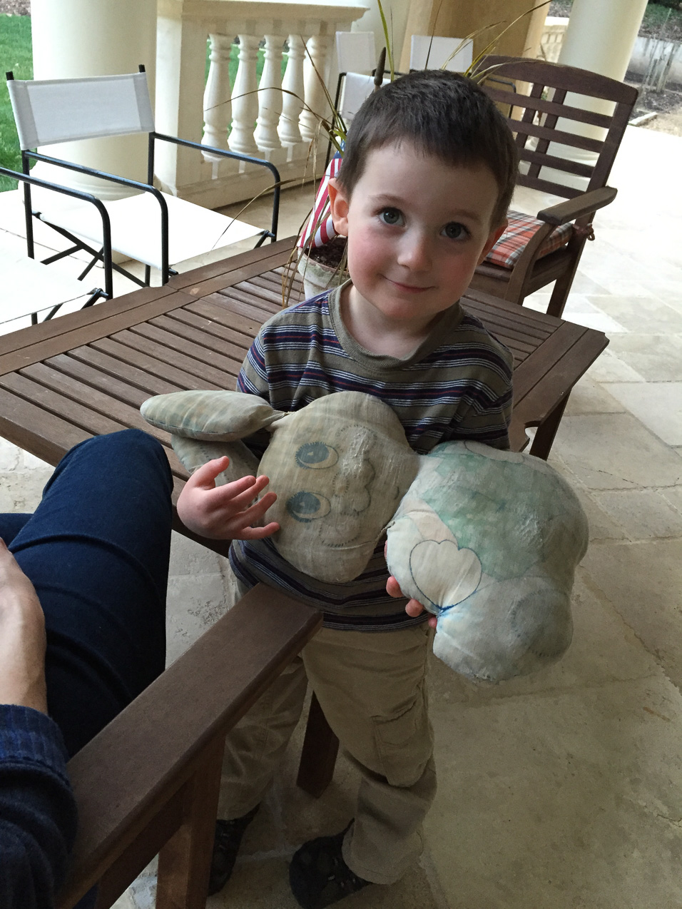  March 20, 2015 - Daddy's very old 'Bunny' -- an important artifact as far as Simon is concerned.